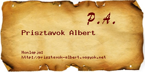 Prisztavok Albert névjegykártya
